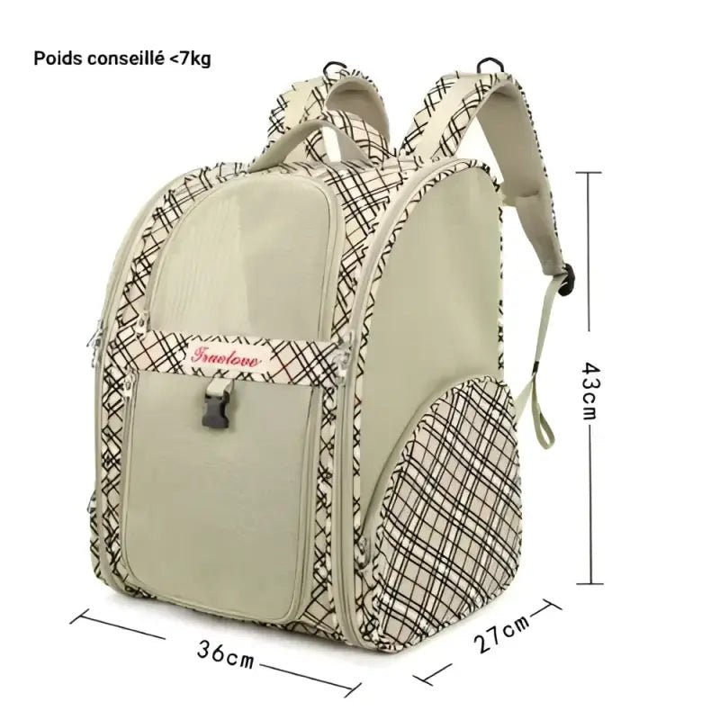 Sac à dos pour chien Truelove chic en tissu résistant avec fenêtres en mesh