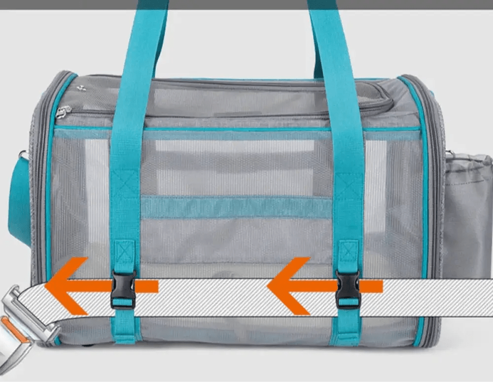 Sac de transport pour chien Truelove Adventure avec mesh, sécurisé par ceinture de voiture