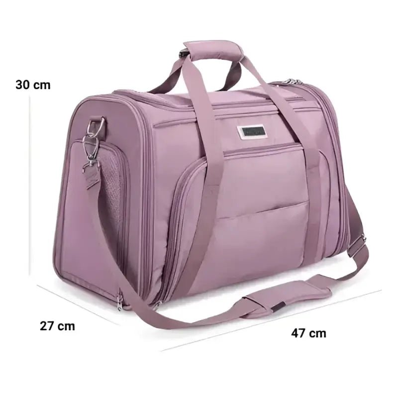 Sac de transport pour chien Truelove Trekker en tissu Oxford, violet, avec poignées