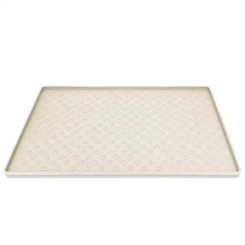 Tapis silicone pour gamelle chien étanche avec rebords et motifs de embrasures