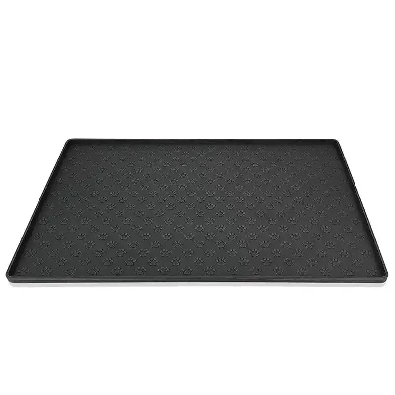 Tapis silicone pour gamelle chien étanche avec rebords, tapis sous gamelle pour sol propre