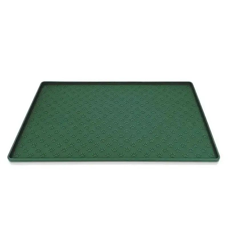 Tapis silicone pour gamelle chien étanche avec rebords et motifs de pattes