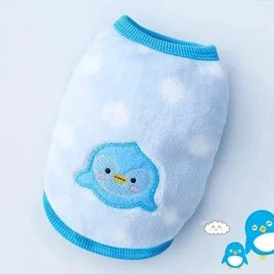 Veste polaire hiver pour petit chien avec motif pingouin, tailles disponibles