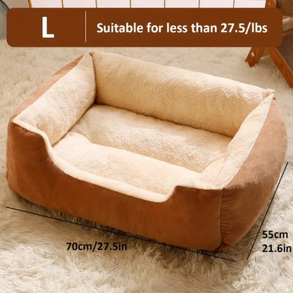 Coussin pour chien en peluche brun et beige, 1pc cozy plush dog, idéal pour extra small breeds