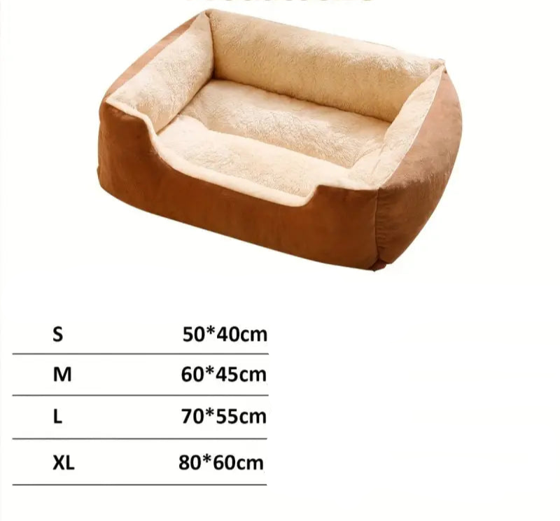 Image d’un lit pour chien en peluche douillette 1pc cozy plush avec tableau de tailles