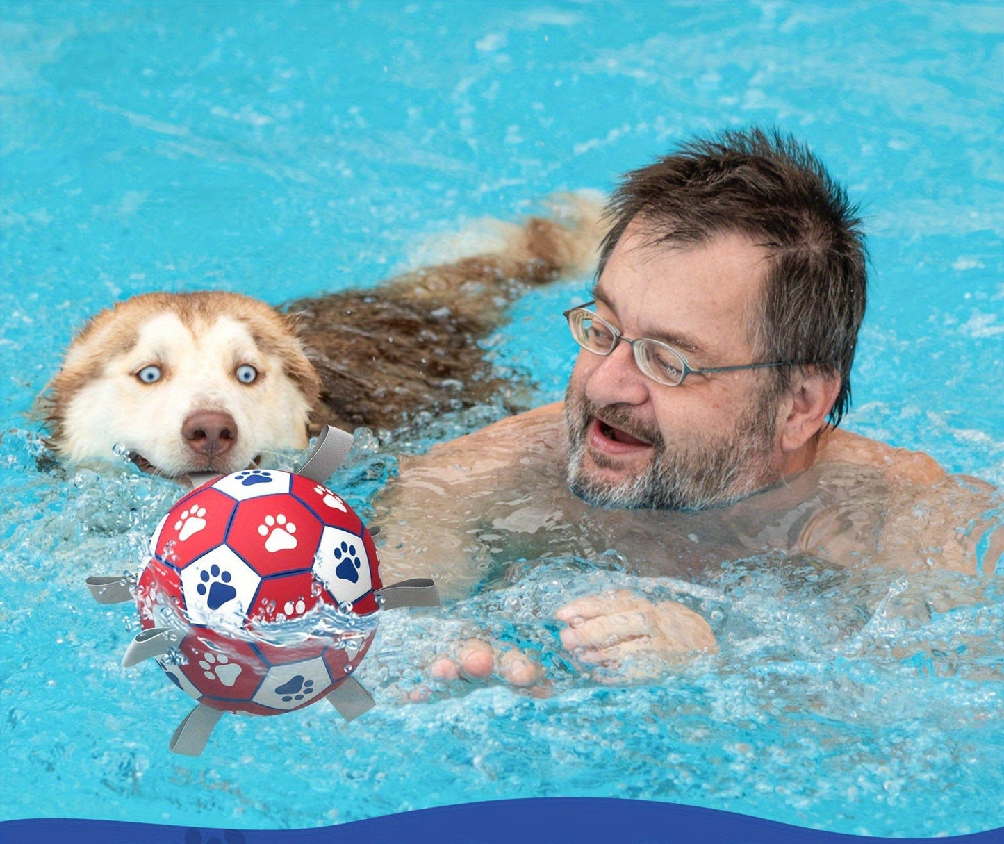 Dog soccer ball with paw prints, perfect dog soccer toy for fetch and training
