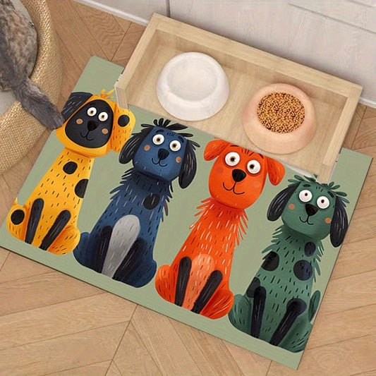 Tapis de nourriture coloré pour chien, accessoires pour chiens, facile à nettoyer
