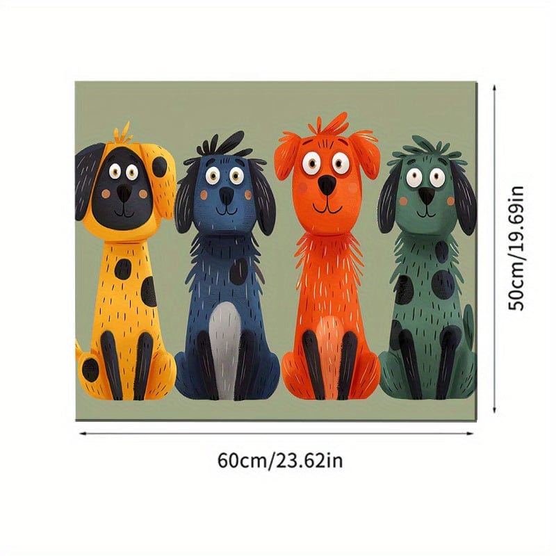 Colorful cartoon dog art feeding mat, accessoires pour chiens, absorbant et facile à nettoyer