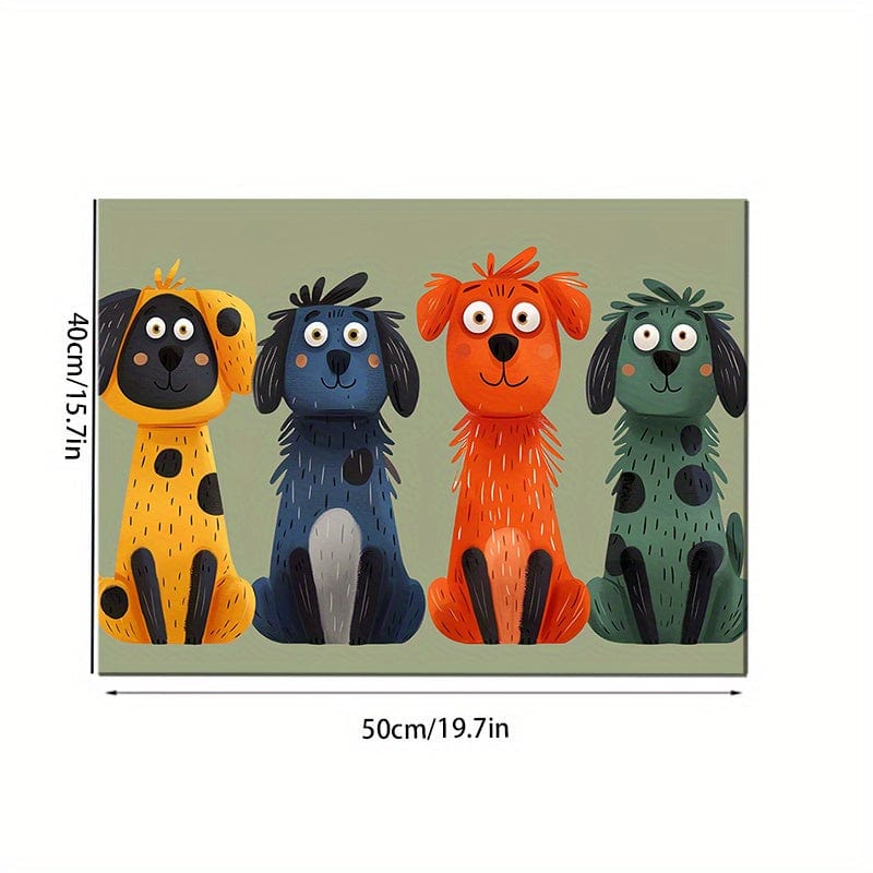 Illustration de chien cartoon coloré pour tapis de repas chien accessoires pour chiens