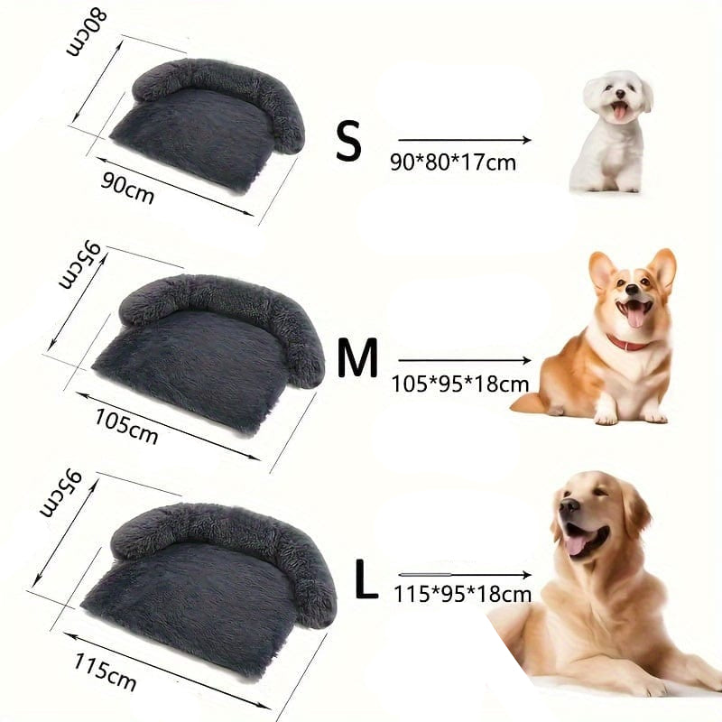 Guide taille pour le coussin dog sofa en peluche, parfait pour tous les chiens et chats