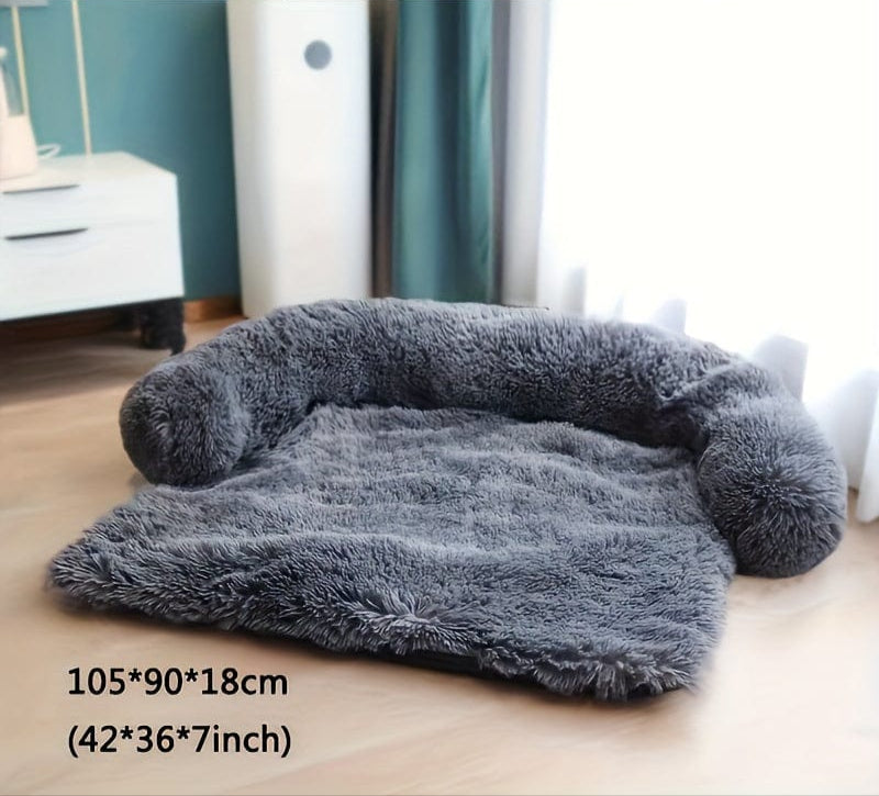 Padding gris moelleux pour chien et chat, parfait comme coussin et canapé à toute saison