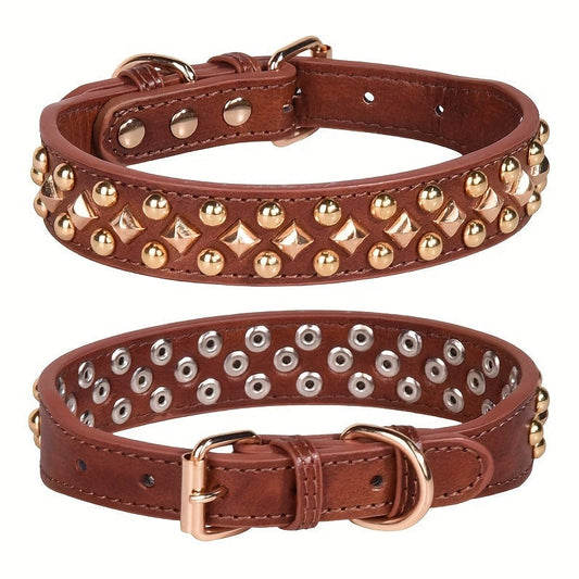 Colliers en cuir marron pour chien, accessoires pour chiens, style rétro
