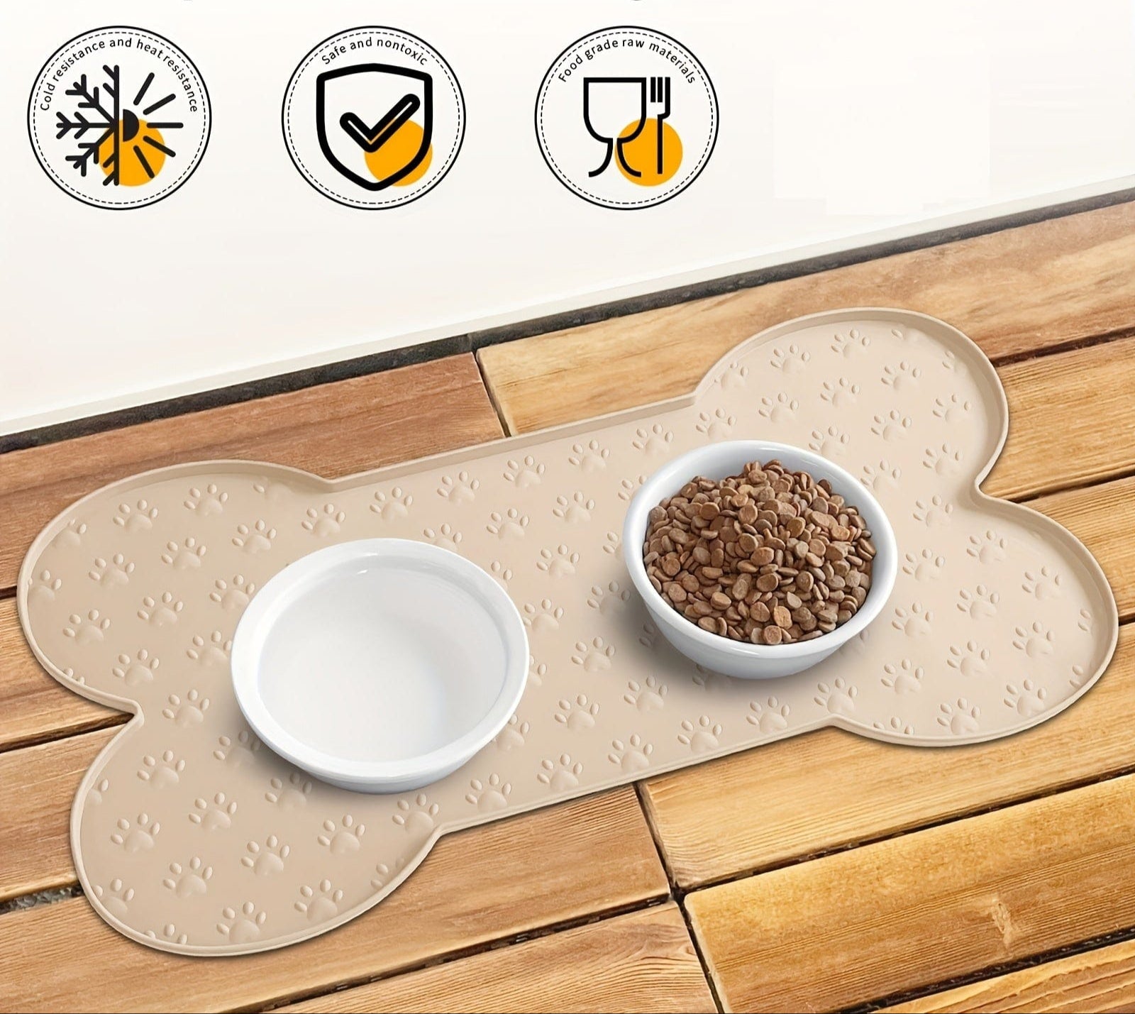 Tapis d’alimentation pour chien en forme d’os avec empreintes, parfait pour dog feeding