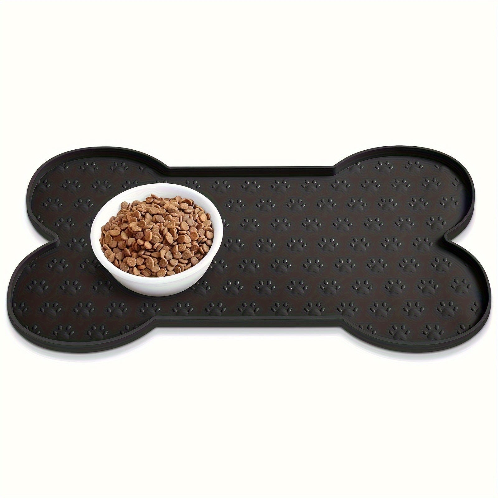 Tapis d’alimentation pour chien en forme d’os avec bol, parfait pour l’alimentation canine