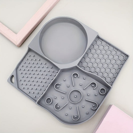 Tapis en silicone gris pour chien lent, accessoires pour chiens, non-slip, avec ventouses