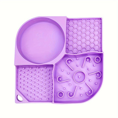 Purple silicone dog slow feeder with suction cups, perfect accessoires pour chiens