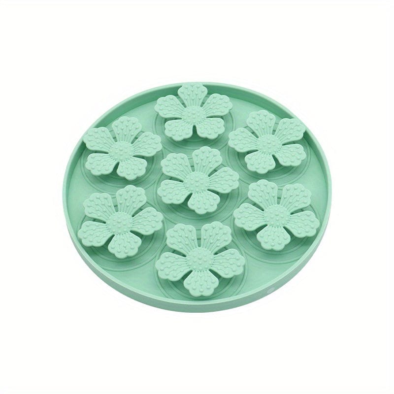 Mangeoire lente verte à fleurs en silicone pour chiens, accessoires pour chiens cools
