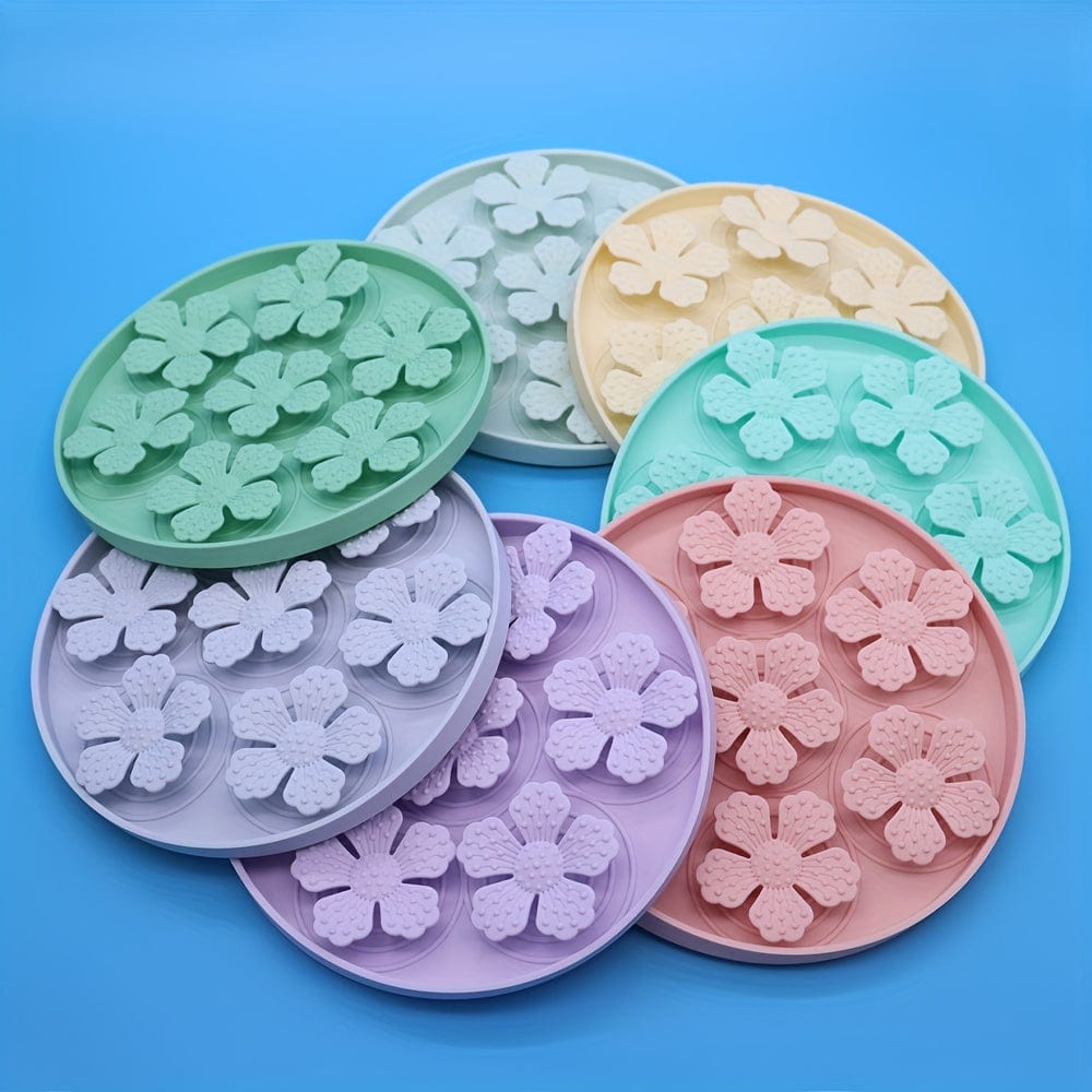 Plat à nourriture pour chien en silicone avec fleurs pastel, parfait comme accessoires pour chiens