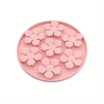 Moule en silicone en forme de fleur rose pour un slow feeder pour chiens, accessoires pour chiens