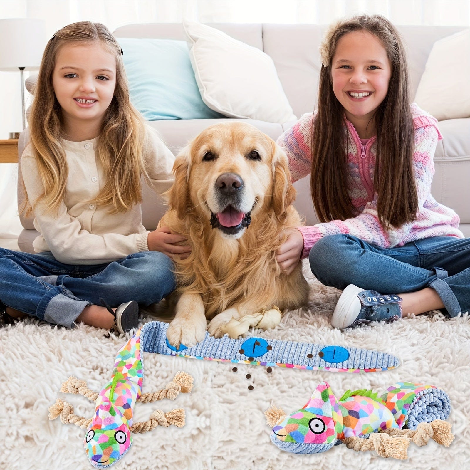 Jouet en peluche interactif pour chiens, résistant, pour toutes tailles et races de chiens