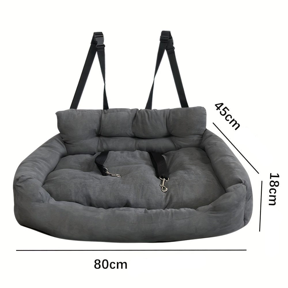 Panier voiture pour chien gris avec sangles, parfait pour grands chiens accessoires pour chiens