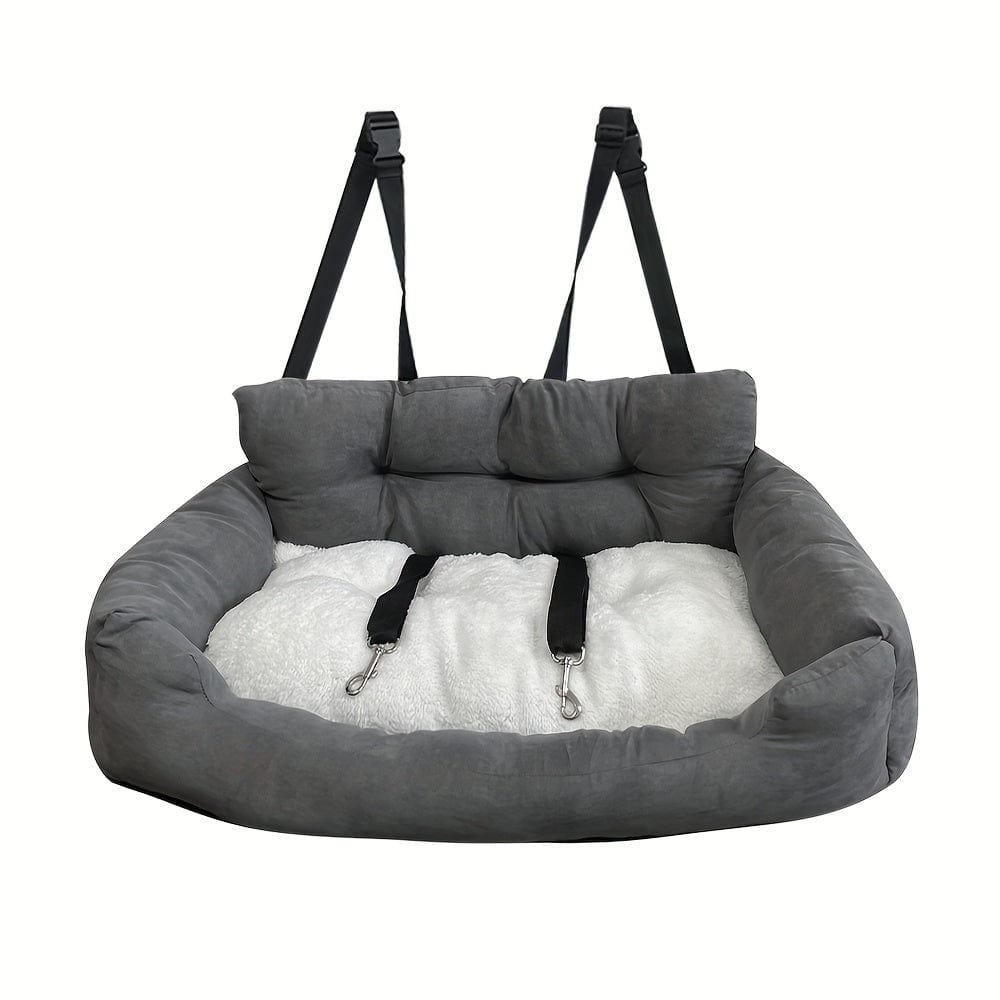 Coussin de voiture pour chiens gris avec harnais, idéal pour grands chiens accessoires pour chiens