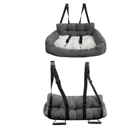 Coussin de voiture pour chiens gris avec harnais, parfait pour grands chiens accessoires pour chiens