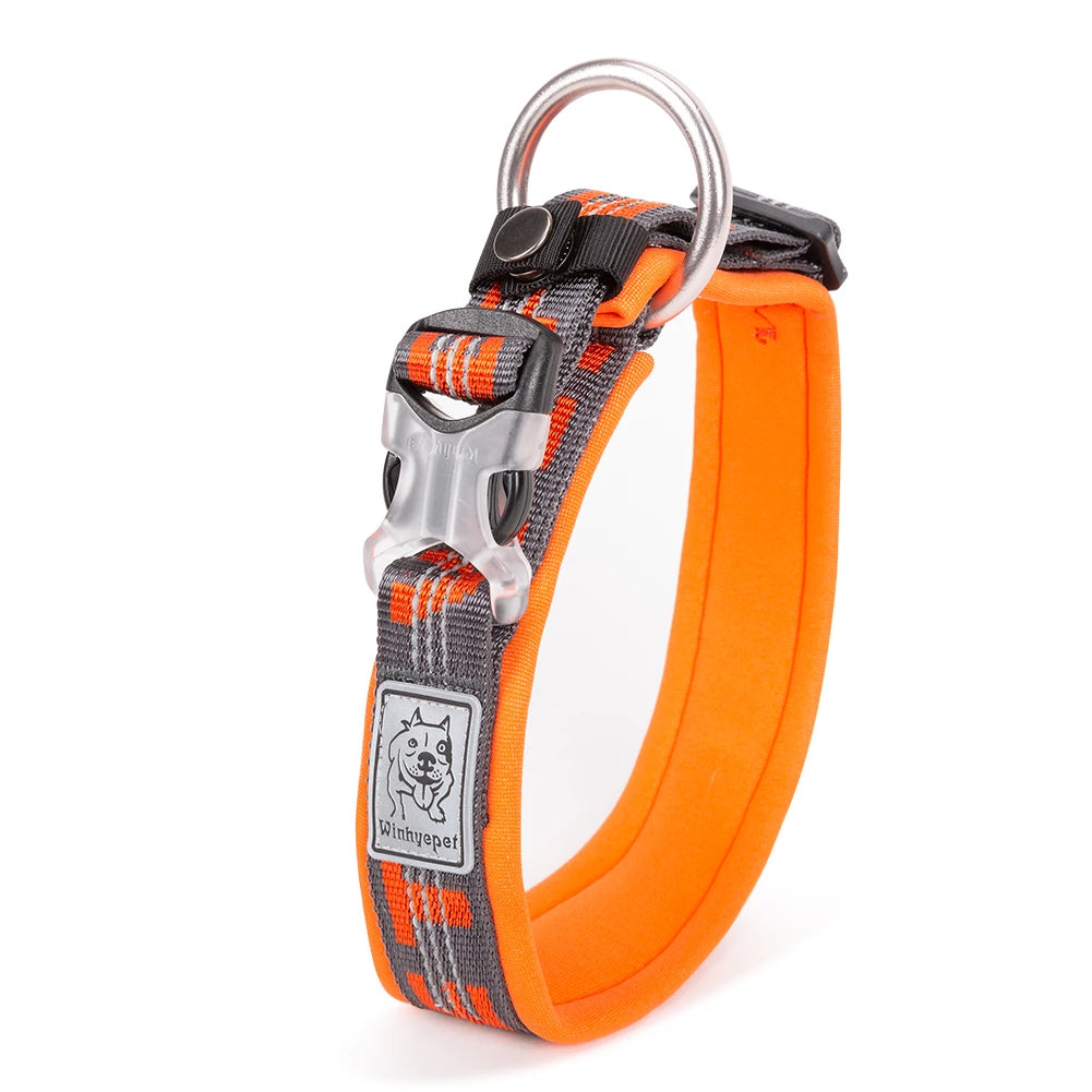 Collier pour chien Winhyepet rembourré réflechissant - Orange - XS