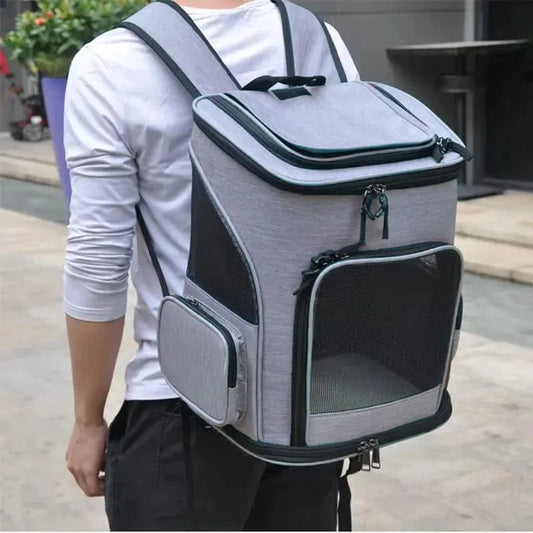 Breathable Pet Cat Carrier Backpack Foldable Pet Carrier Transport Travel Bag Expandable Large Capacity Creative for