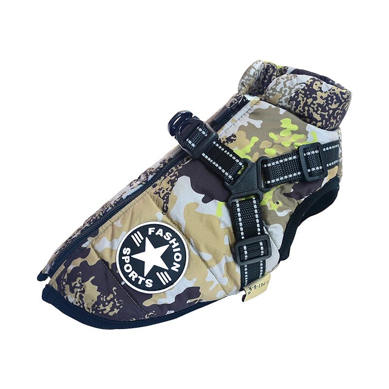 Veste pour chien chaude imperméable avec harnais intégré