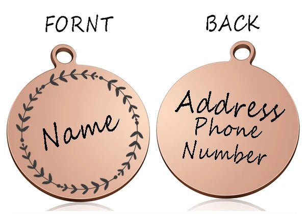 Médaille pour chien ronde personnalisée en acier inoxydable avec motif