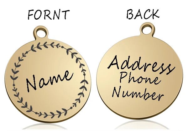 Médaille pour chien ronde personnalisée en acier inoxydable avec motif