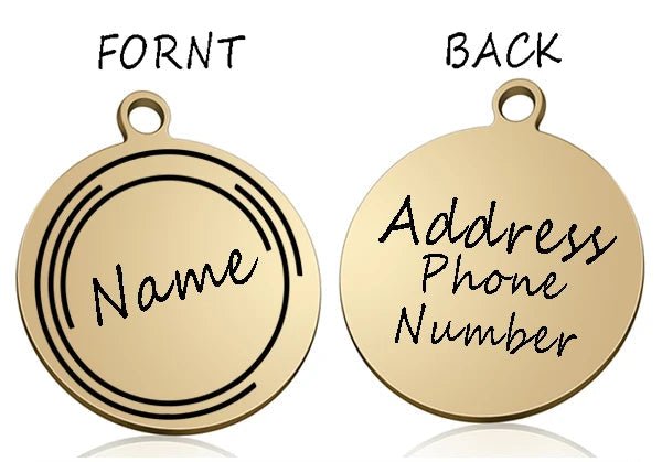 Médaille pour chien ronde personnalisée en acier inoxydable avec motif