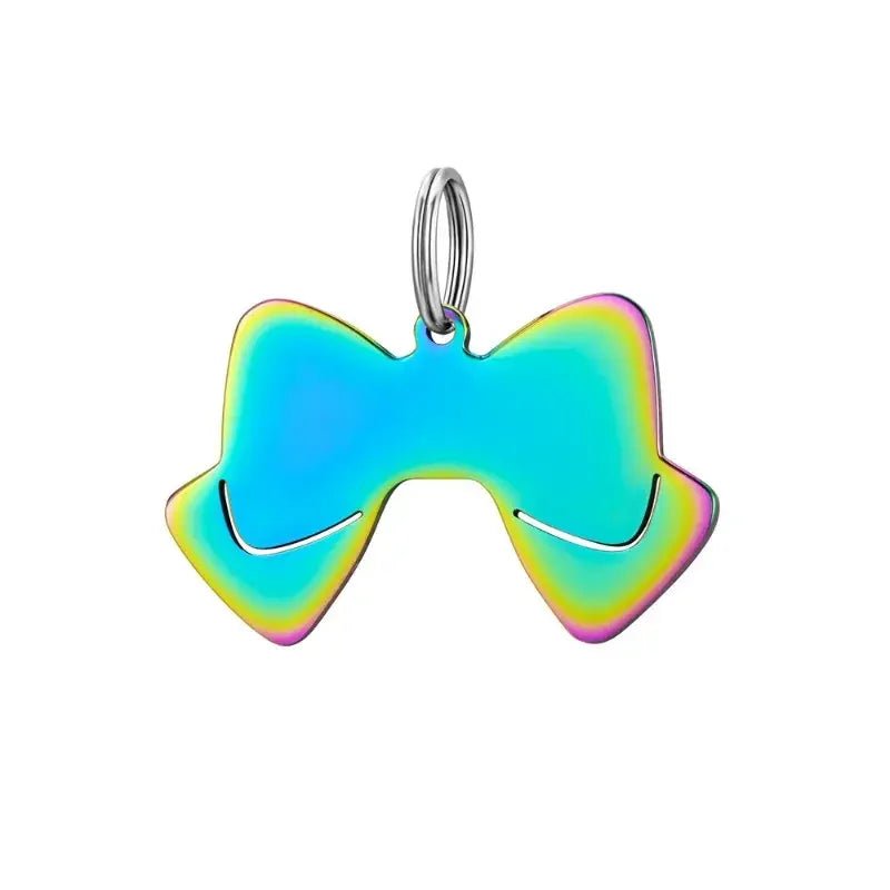 Médaille pour chien gravée en acier inox – forme nœud personnalisée (recto/verso)