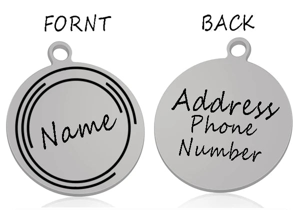 Médaille pour chien ronde personnalisée en acier inoxydable avec motif