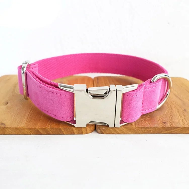 Collier pour chien personnalisé en velours lisse