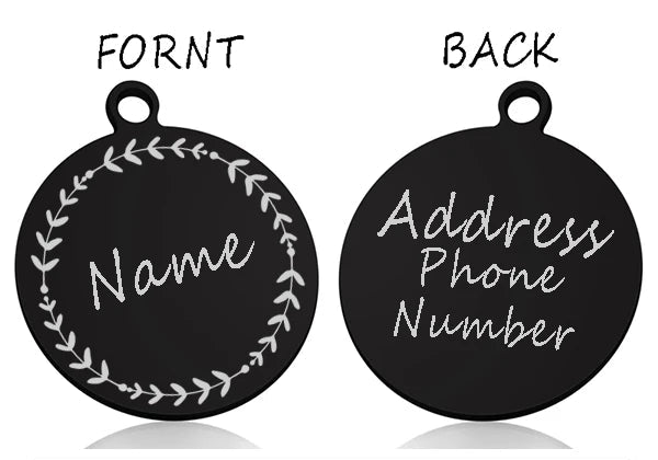 Médaille pour chien ronde personnalisée en acier inoxydable avec motif