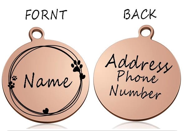 Médaille pour chien ronde personnalisée en acier inoxydable avec motif