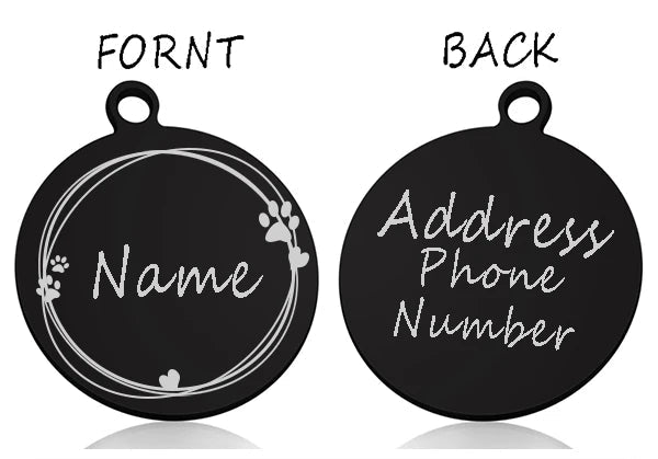 Médaille pour chien ronde personnalisée en acier inoxydable avec motif