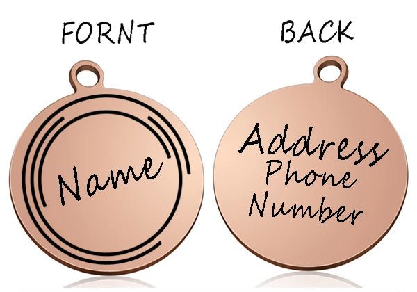 Médaille pour chien ronde personnalisée en acier inoxydable avec motif