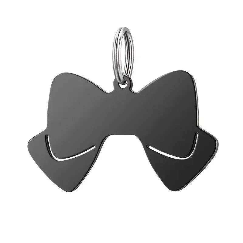 Médaille pour chien gravée en acier inox – forme nœud personnalisée (recto/verso)