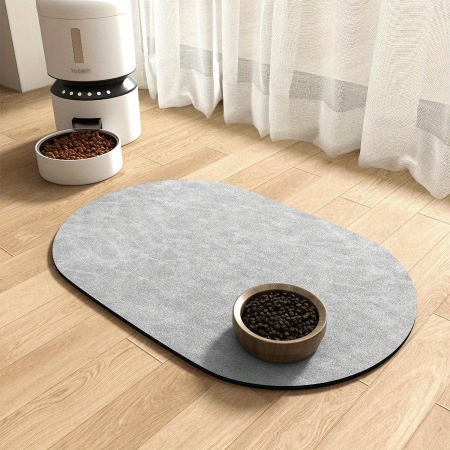 Pet feeding station with absorbent mat for dogs, accessoires pour chiens easy to clean