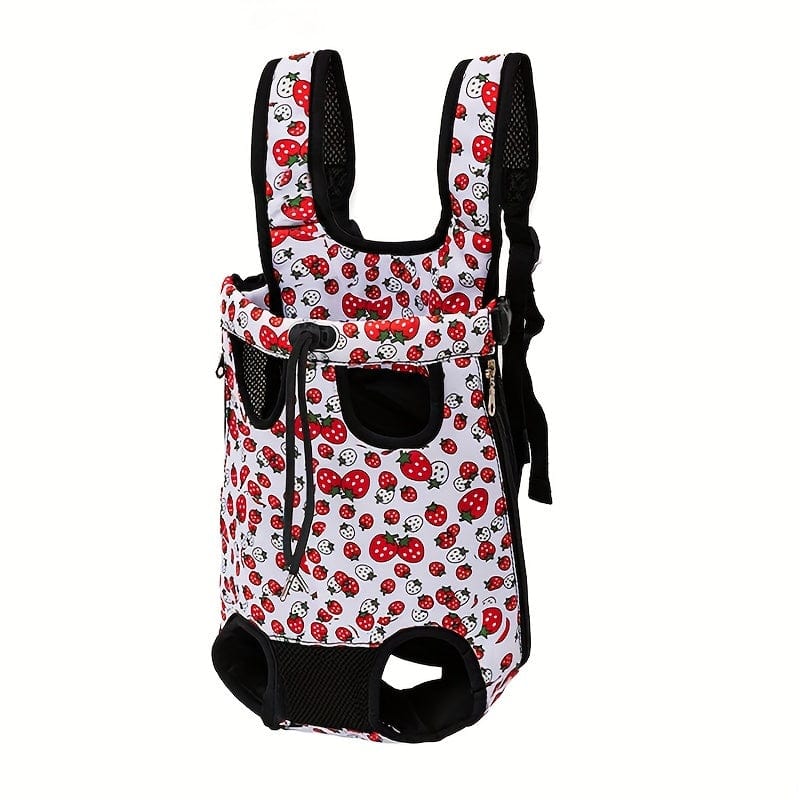 Sac de transport pour chien avec motif fraises, idéal pour accessoires pour chiens