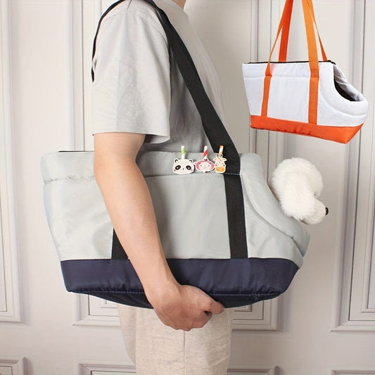 Sac pour chien gris et marine, parfait pour accessoires pour chiens et voyager avec ton chien