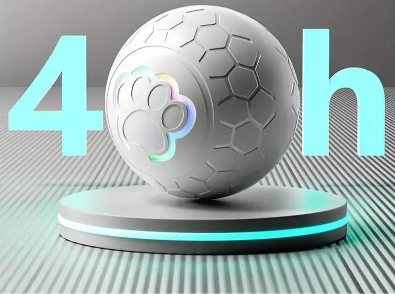 Photo d’une balle interactive rebondissante pour chien blanche, jouet rebondissant pour chien actif