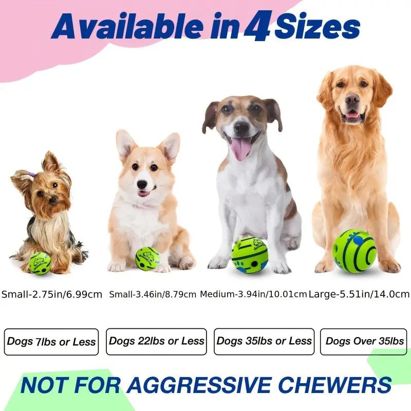 Balle sonore verte résistante, 5 tailles disponibles - 7 cm - 