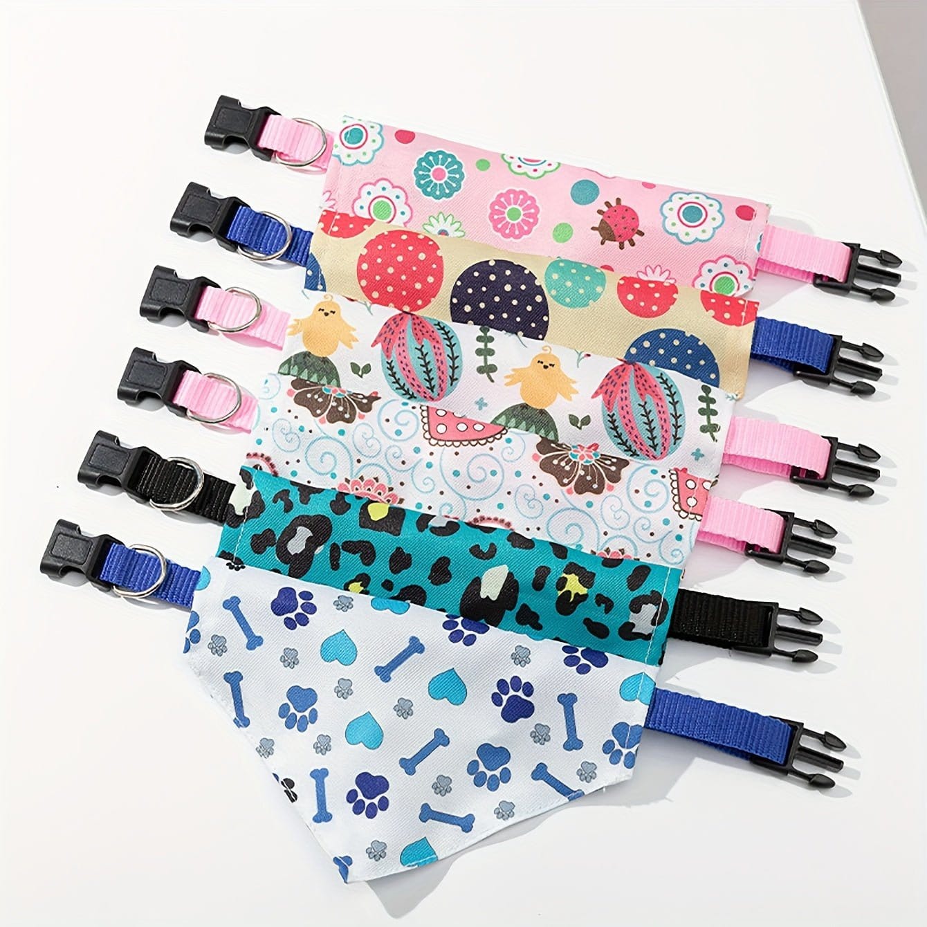 Bandana Style Original avec motifs, réglable, en polyester doux pour chiens