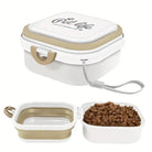 Image d’une boîte à croquettes portable pour chien avec bol pliable et étanche