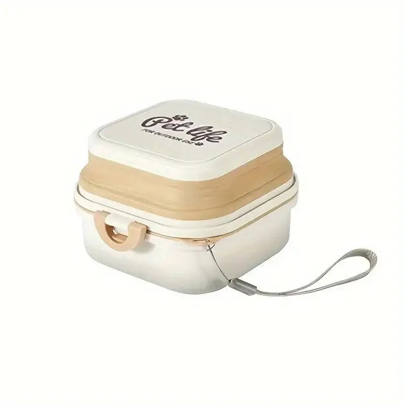 Image montrant une boîte à croquettes pour chien étanche et portable avec bol pliable
