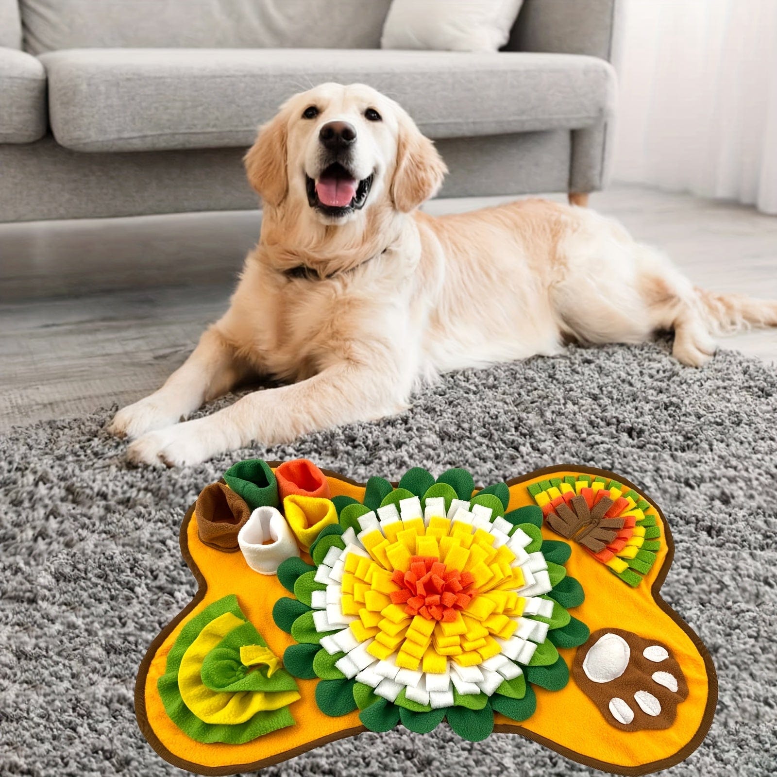 Bone-shaped dog snuffle mat, interactive dog snuffle puzzle for slow feeding fun